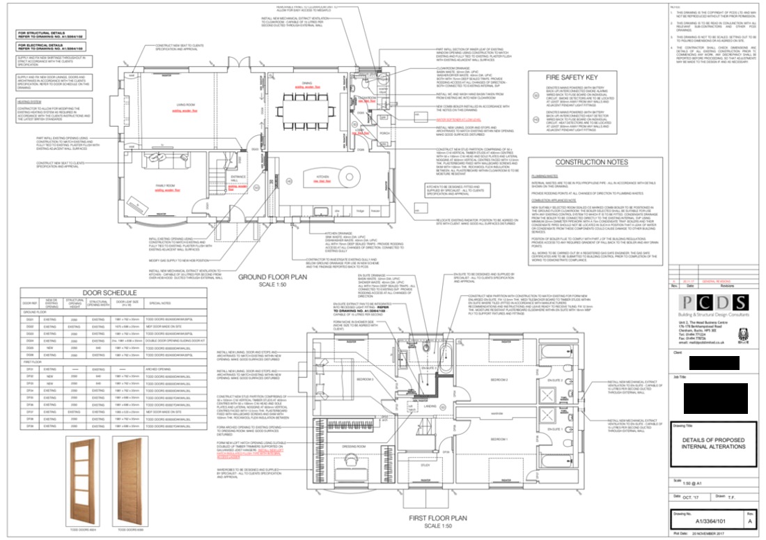 Camp Road Refurbishment construction drawings which comply with the Building Regulations